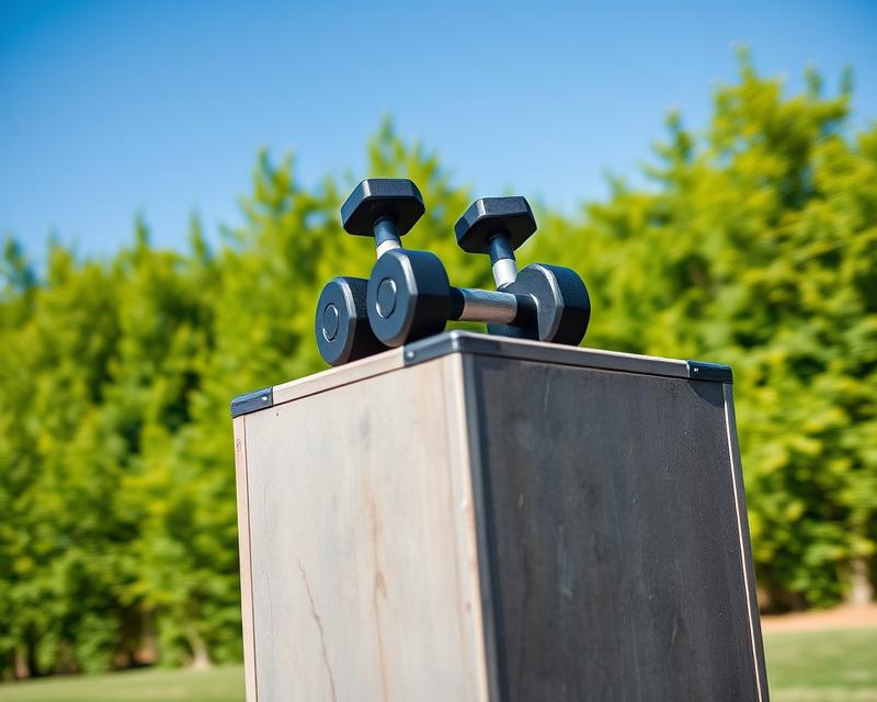 Wejścia na skrzynię z hantlami – doskonałe ćwiczenie na nogi